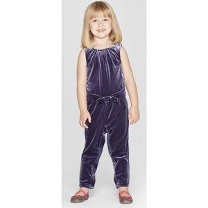 Genuine Kids OshKosh Girls Toddler Velvet One Piece Jumpsuit Romper Outfit 2T